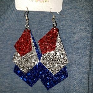 Fourth of July earrings AMERICANA leather Earrings